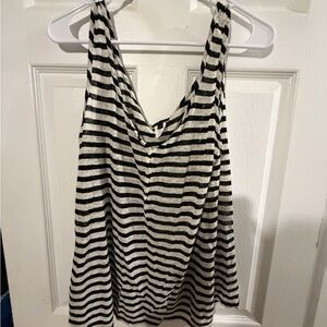 J. Crew Black and White Striped Tank Top